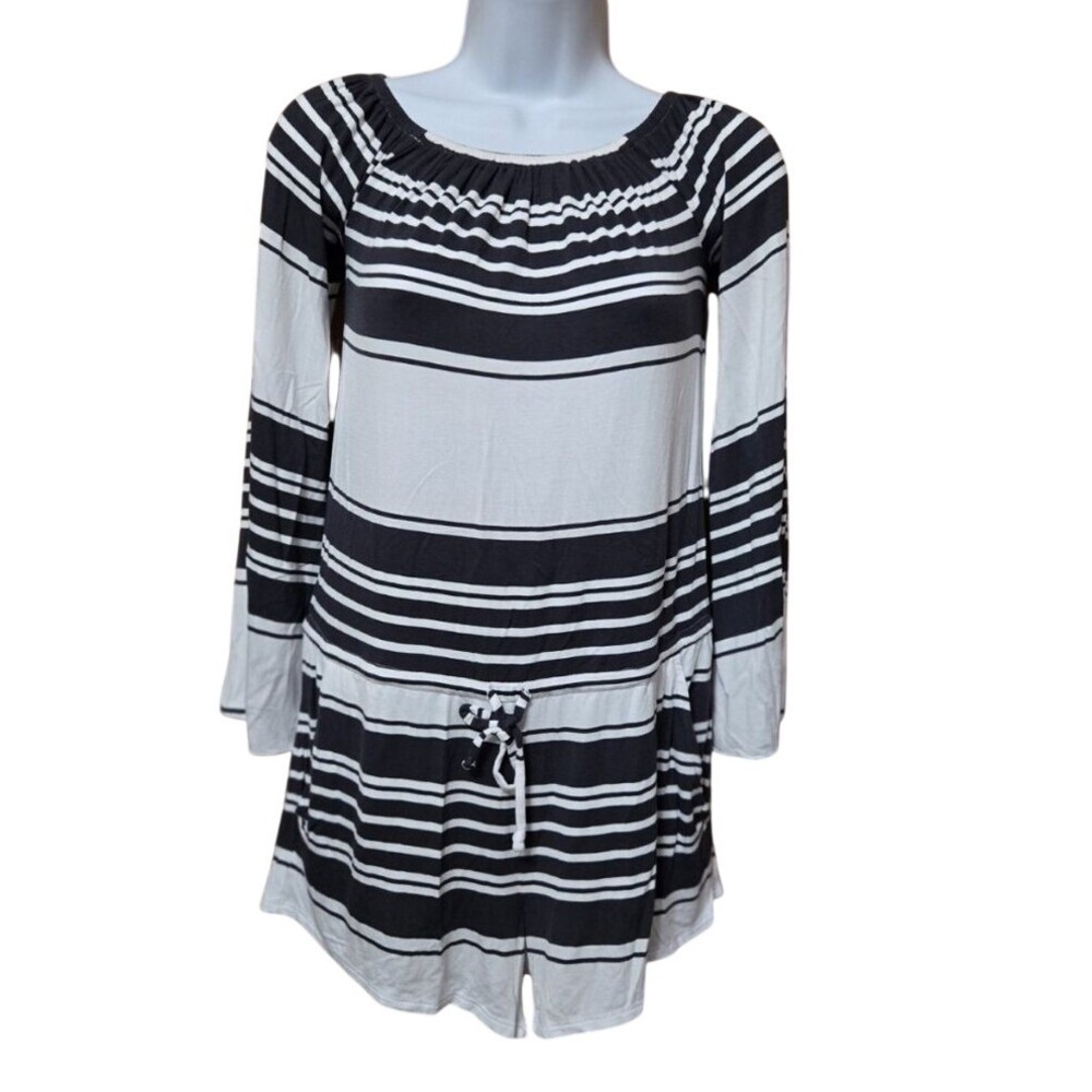 Chaser NWT White‎ Nautical Striped XS Romper Buttery Soft